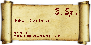 Bukor Szilvia névjegykártya